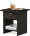 Furinno Dario End Table / Side Table / Night Stand / Bedside Table with Bin Drawer, 1-Pack, Espresso/Brown...