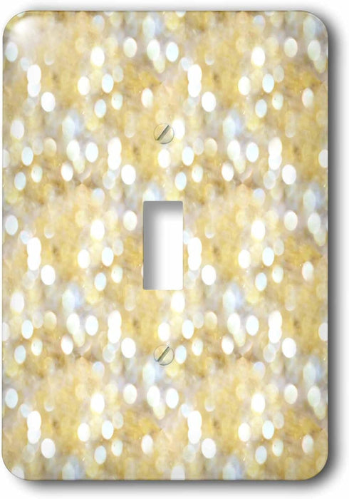 3dRose lsp_210797_1 Gold and White Bokeh Sparkle Pattern Single Toggle Switch, Multicolor...