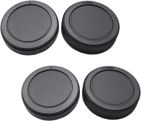 Rear Lens Cap & Body Cap Set Compatible for Panasonic GX9 GX85 Camera, for Olympus EM10II EM5II kit Micro 4/3 DSLR Camera + Micro 4/3 Mount Lens F...