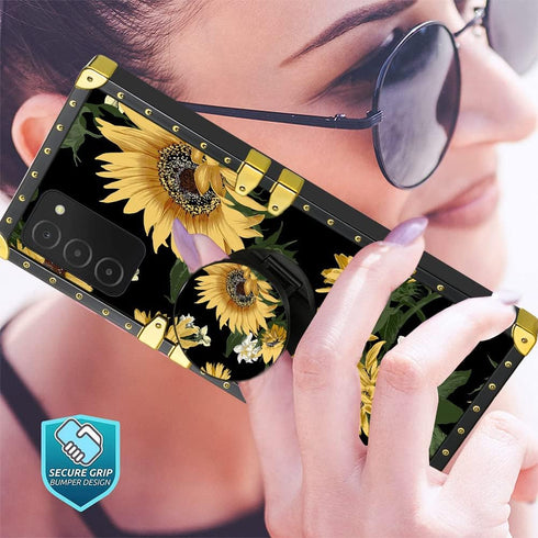 KANGHAR Designed for Samsung Galaxy A03S 5G Case Sunflower with Screen Protector Lanyard Strap Ring Holder Kickstand for Women Girls Flower Floral...