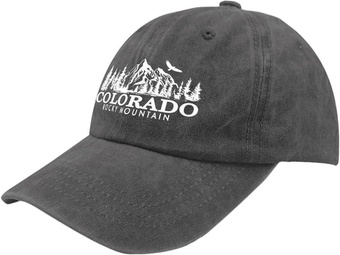 Colorado Rocky Mountain Baseball Hat American Sun Hat Pigment Black Womens Golf Hat Gifts for Grandma Baseball Cap...