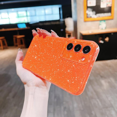 MINSCOSE Compatible with for Samsung Galaxy S23 Plus Case,Cute Neon Bright Color,Glitter Bling Thin Slim Shockproof Silicone Sparkly Case, Soft TP...