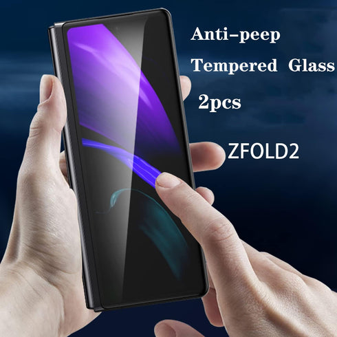2 Pack Privacy Tempered Glass Designed for Samsung Galaxy Z Fold 2, Anti-peep Scratch Resistant Screen Protector Tempered Glass Suit for Z Fold 2 ...