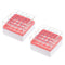 PATIKIL 25 Well Centrifuge Tube Freezer Storage Box, 2 Pcs Polypropylene Tube Rack for 1.8ML and 2.0ML Tubes Vials Samples, Red...