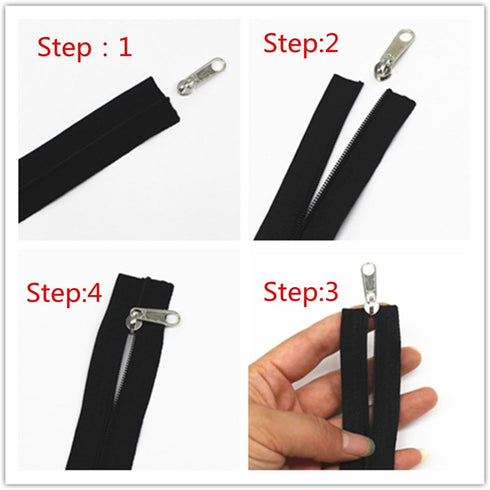 YaHoGa #3 Black Nylon Coil Zippers by The Yard Bulk 10 Yards with 25pcs Sliders for Sewing Tailor DIY Crafts Bags (#3 Black)...