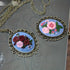 ZuoAnLF 4 Pieces Silk Embroidery Pendant Kit for Beginner,Embroidery Stitching Necklace,Embroidery Kit for Necklace & Earrings & Hand Sewing Jewel...