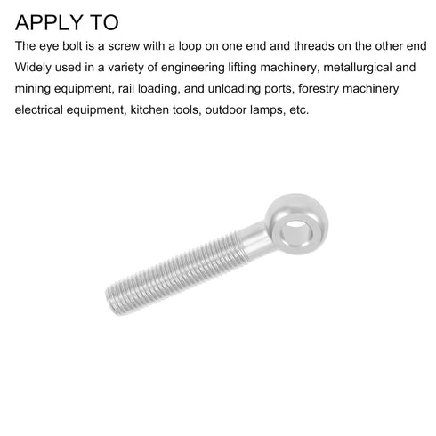 Shoulder Swing Lifting Bolt (M16x110mm) 1Pcs, 304 Stainless Steel Eye Bolts - for Home Renovation, Pipeline Gate Valves Fasteners, Silver...