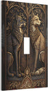 Medieval Of Two Wolves 1 Gang Single Toggle Light Switch Covers Decorative Wall Plate Switchplate Electrical Faceplate for Bedroom Bathroom Kitche...