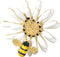 Gyn&Joy Golden Tone White Yellow Painted Enamel Bee Daisy Flower Collar Brooch Pin For Women...