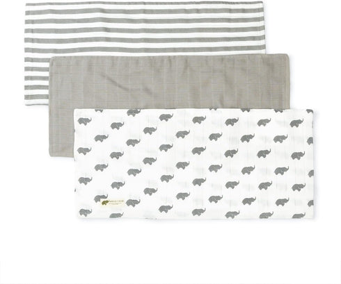 MONICA + ANDY 3 Pack Burp Cloth Bundle - Organic Cotton Muslin Burp Cloths - Unisex Burp Rags for Infant Boys & Girls - Essentials for Feeding, Te...