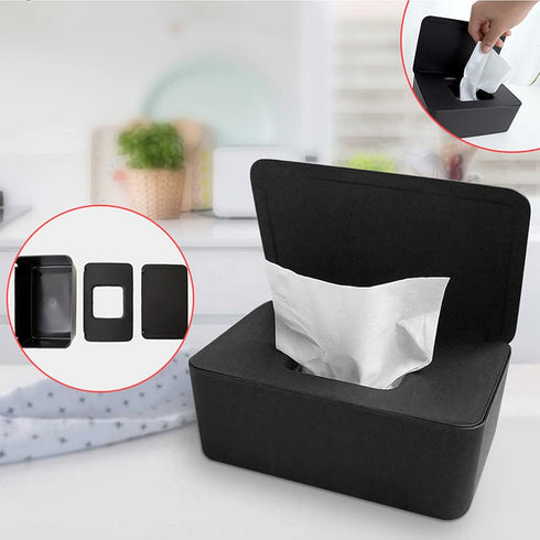 DEF Wipes Dispenser Baby Wipes Case Sealed Keeps Wet Tissue Fresh Flushable Case Holders Easy Open and Close Non-Slip for Desk Office Dorm Kitchen...