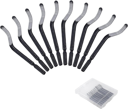 Antrader Deburring Tool Kit, 10pcs Rotary Deburr Blades Set Without Handle Deburring Blades Rotary Deburr Blades Set for Metal Plastic Wood...