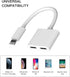 2pack,Compatible for iPhone Headphone Adapter Double Compatible with Lightning Port to Audio Jack and Charger Earphone Charging Splitter 11 12Mini...