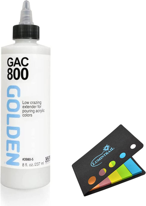 Lumintrail Golden GAC 800 Medium, Low Crazing Extender for Pouring Acrylic Paint, Pouring Medium, Good for Adhesion to Chalky Surfaces Sticky Note...