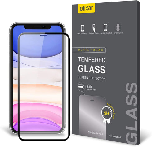 Olixar Screen Protector for Apple iPhone 11, Tempered Glass - Reliable Protection, Supports Device Features - Full Video Installation Guide...