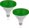 Par38 Green Light Bulb - 15W (100Watt Equivalent) - E26 Green Flood Lights 2 Pack, Party Decoration, Porch, Home Lighting, Holiday Lighting, Hallo...