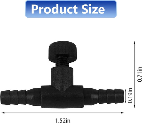 Aquarium Control Valves,10 Pack T Shaped Control Valve,Single Way Plastic Air Flow Control Regulator,for Fish Tank (Black)...