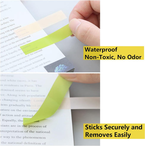 ELII 2400Pcs Sticky Tabs for Annotating Books,Morandi Book Tabs for Binders,Page Markers Clear Sticky Notes, Writable and Repositionable Book Flag...
