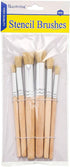 Wooden Stencil Brushes Natural Stencil Bristle Brushes Dome Art Painting Brushes Wood Paint Template Brush for Acrylic Oil Watercolor Art Painting...