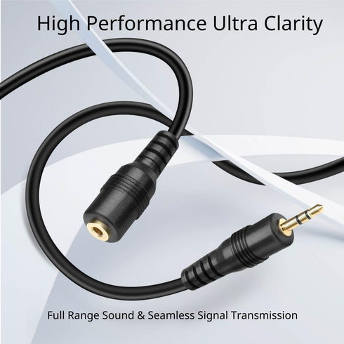 TNP 2.5mm Extension Cable (3 Feet) - Male to Female Adapter Extender Stereo Audio Sub Mini Subminiature Jack Adapter Wire Cord Plug Connector for ...