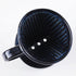 Asayu Japan Ceramic Coffee Pour Over Maker Set in Dark Navy Blue, Slow Brewing Paper Filter Holder and Dripper with 3 Holes for Coffee and Tea - C...