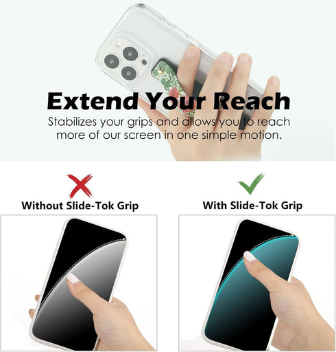 6 Pieces Phone Strap Grip Holder Finger Cell Phone Grip Telescopic Phone Finger Strap Stand Universal Finger Kickstand for Most Smartphones (Bloss...