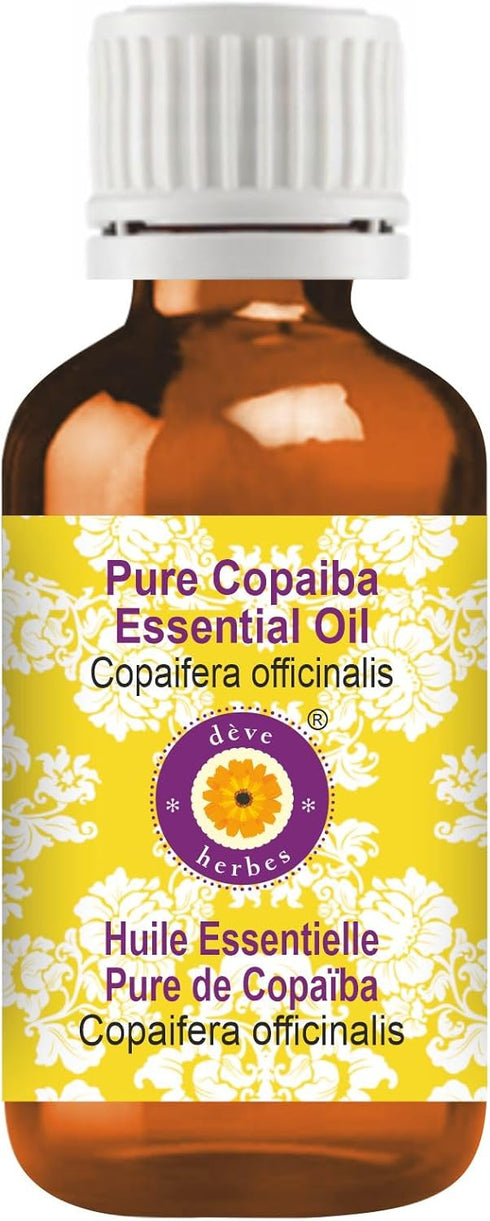 Deve Herbes Pure Copaiba Essential Oil (Copaifera officinalis) 100% Therapeutic Grade Steam Distilled 15ml (0.50 oz)...
