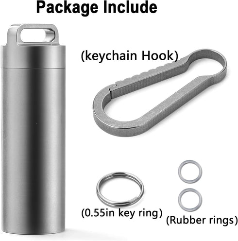 TISUR Portable Pill Cases, Metal Titanium Pill Holder Pocket Pill Box Keychain Waterproof Pill Bottle Medicine Organizer Case Container for Travel...
