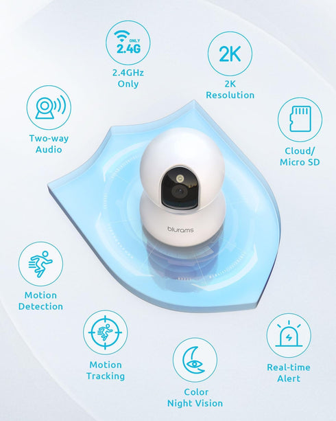 blurams Pet Camera 2K, 360° Indoor Security Camera, Dog Camera with Phone App, PTZ Cameras for Home Security Indoor, 2-Way Audio, Motion Tracking,...
