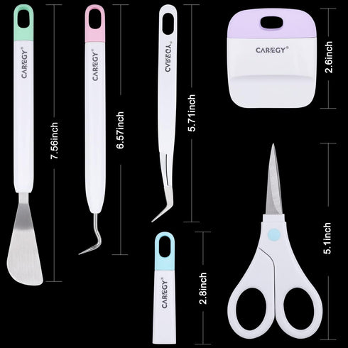 CAREGY Craft Vinyl Weeding Tools Set, Precision Craft Tools Kit, Weeding Kits for Cricut/Silhouette/Siser/Oracal 631/651/751 Vinyl...