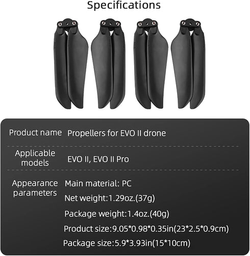 Low-Noise Propellers Compatible for Autel Robotics EVO II/Pro/EVO 2 Pro/EVO 2 Drone Propellers Blades Quick Release Foldable Wings Quadcopter Acce...