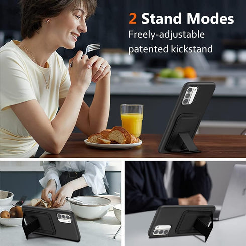 Case for Nokia G310 5G / Nokia G42 5G Phone Case with Tempered Glass Screen Protector, Folding Kickstand/Stand Wallet Card Holder/ Slots Silicone ...