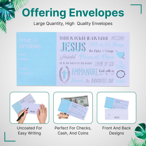 Cash Envelopes For Tithes And Offering Church Supplies Pack of 100 - Tithe Offering Envelopes for Church Fits Cash & Coins Envelopes Checks Swanso...