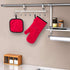 Set of 4 Oven Mitts and Pot Holders, 482 F Heat Resistant Hot Plate Moving Non-Slip Gloves for BBQ, Grill, Baking, Cooking, Oven, Microwave (Red)...
