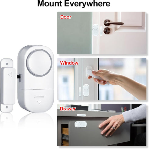 HIIXHC Door Window Alarm, 95DB Door Alarms for Kids Safety, Wireless Sensor Door Window Burglar Alarm-Window Pool Alarms for Home (6 Pack)...