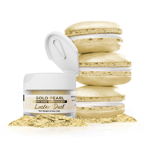 Luster Dust - Gold Pearl (4g 1x Jar) | Edible Vegan Dust & Paint for Cake Decorating, Ice Cream, Desserts, Cocktails and Beverages by Bakell...