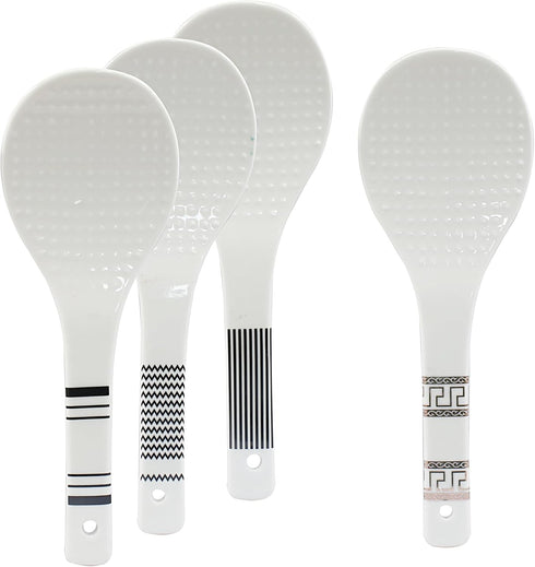 4 Piece Ceramic Rice Paddle Spoon and Spatula Set, Heat Resistant Rice Scooper, Kitchen Cookware for Rice Mashed Potato...