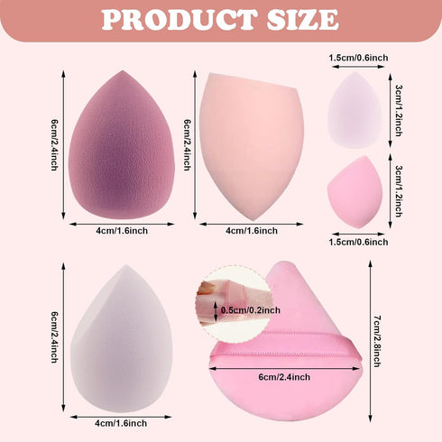 14 Pcs Makeup Sponge Set, Beauty Blender Make up Sponges Setting Face Puffs with 4 Pcs Powder Puff and 4 Pcs Mini Makeup Sponges for Liquid, Cream...