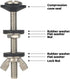 Universal Toilet Tank to Bowl Gasket & Tank to Bowl Bolts, 2 Kind Gasket and 4 Pieces 5/16 * 3.15 Inch Toilet Tank Bolts, Fit Most 2-Inch and 3-In...