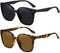 Dollger Retro Oversized Square Sunglasses for Women Trendy Classic Style Sun Glasses UV400 Protection...