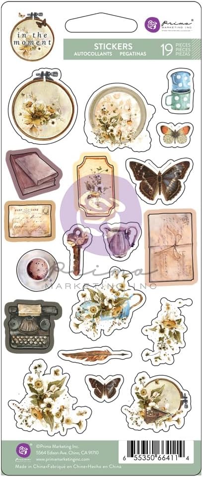 in The Moment Stickers 19 pcs stickers Scrapbook Supplies Material for Craft Notebooksdecoupage Album Journals Planners Art Journaling Bullet Jour...