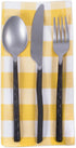 DII Checkered Tabletop Collection 100% Cotton, Machine Washable, Napkin Set, 20x20, Yellow, 6 Piece...