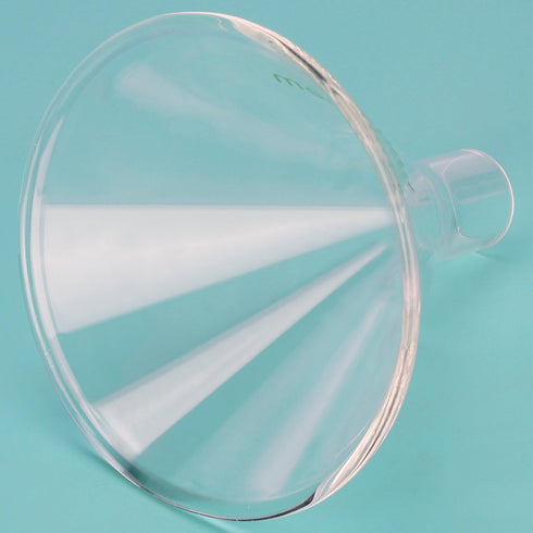 Glass Powder Funnel, Short Stem Funnel with Heavy Wall Borosilicate Glass and a Top Diameter of 100 mm...
