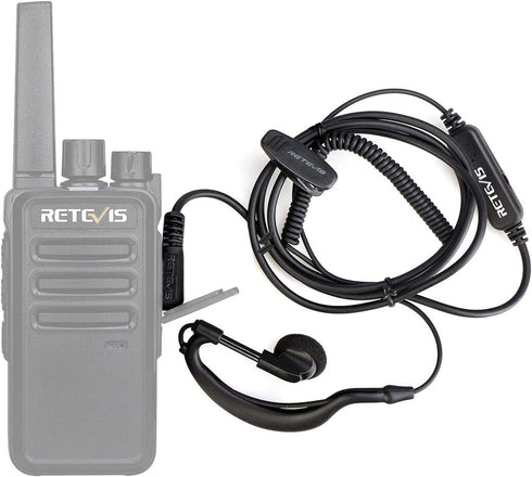 Retevis Volume Adjustable Walkie Talkie Earpiece with Mic, Coil Tube, for RT22 RT68 RT21 H-777 H-777H RT86S, Compatible with Pxton Baofeng BF-T26 ...