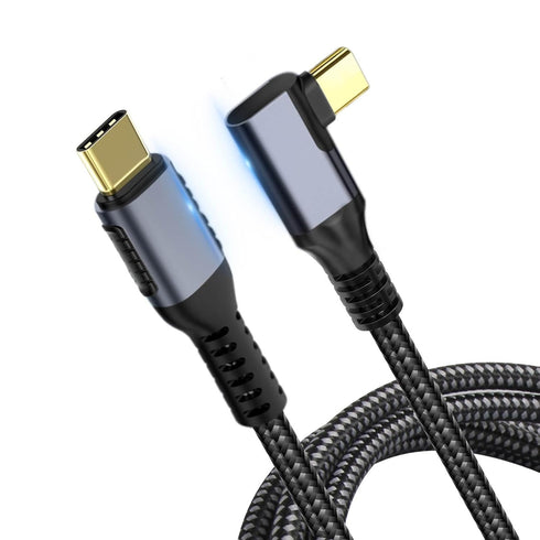 V 240W Right Angle USB 4 Cable for Thunderbolt 4 Cable 2.6 FT USB 4 Coaxial Cable with 40Gbps Data and 8K@30Hz/5K@60Hz,Compatible with Thunderbolt...