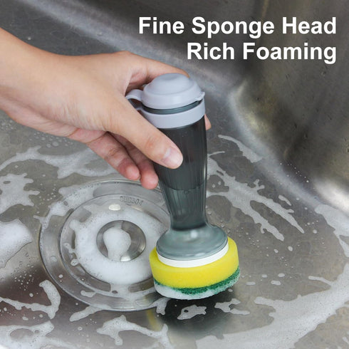 CQT Dish Brush with Soap Dispenser for Dishes, Kitchen Sink, Pot, Pan Scrubbing, 1 Brush 2 Refills...