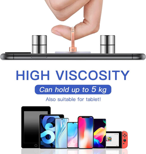 YINHEXI 2 Pcs Transparent Phone Ring Stand Holder Cell Phone Ring Holder Finger Grip 360 Degree Rotation (Rose Gold & Diamond-4)...