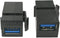 USB 3.0 Keystone Jack Inserts, Haokiang (2-Pack) USB 3.0 Adapters Female to Female Coupler Insert Connector for Wall Plate Outlet Panel-Black...