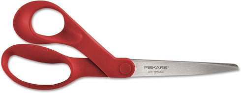 Fiskars 94507797J Our Finest Left-Hand Scissors, 8-Inch Length, 3-3/10-Inch Cut, Red...