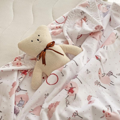 Super Soft Blanket with Double Layer for Baby Boys and Girls, Cute Animals Printed 40x 30 Inch Receiving Blanket (Sheep)...